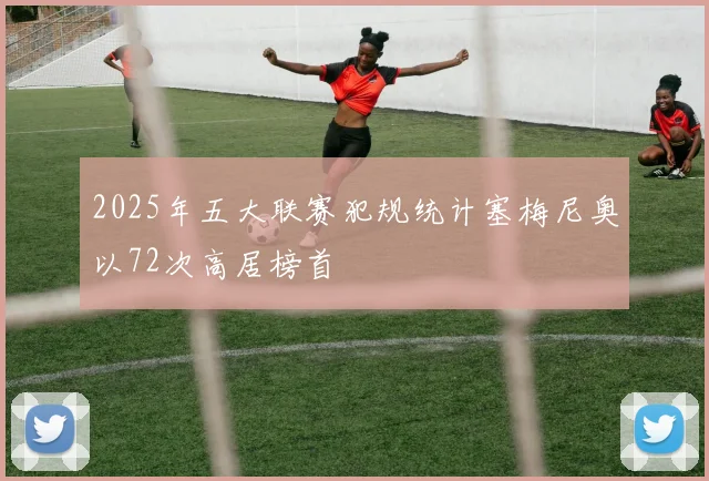 2025年五大联赛犯规统计塞梅尼奥以72次高居榜首